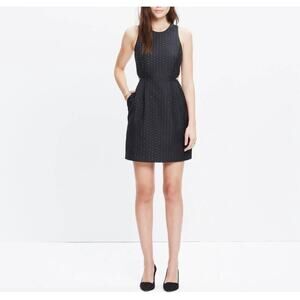 Madewell Black Metallic Flecked Cut-out Sleeveless Mini Dress has Pockets size 6